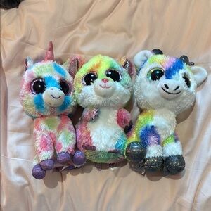 Ty Stuffed Animals - Rainbow Unicorn and Friends
